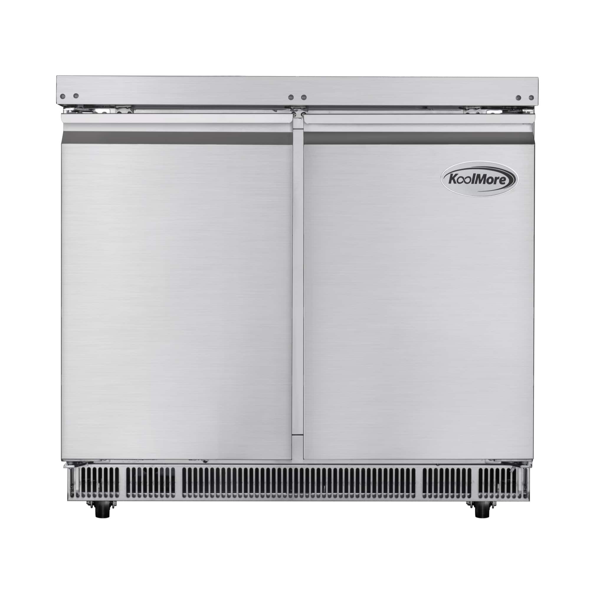 Koolmore - 36 in. Refrigerated Prep Station Cold Table, Refrigerator with 6-Pan (Not Included) with Cover Capacity - Stainless-Steel