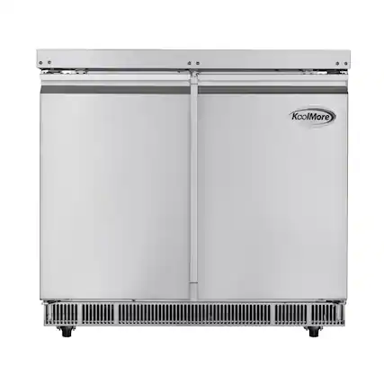 Front. Koolmore - 36 in. Refrigerated Prep Station Cold Table, Stainless-Steel Refrigerator with 6-Pan (Not Included) with Cover Capacity - Stainless-Steel.
