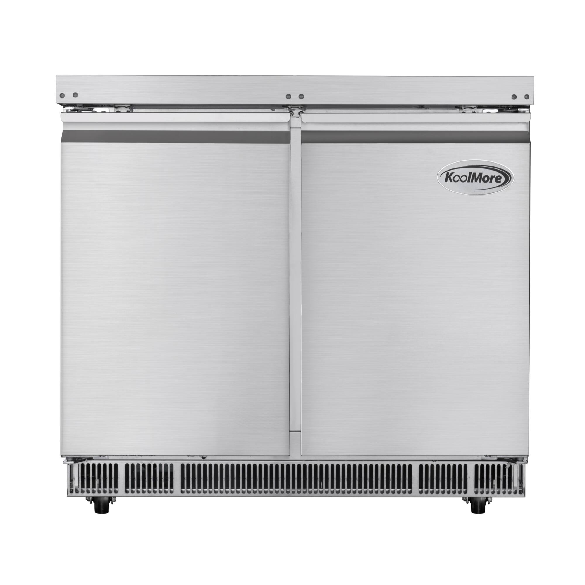 Front. Koolmore - 36 in.  Refrigerated Prep Station Cold Table, Stainless-Steel Refrigerator with 6-Pan (Not Included) with Cover Capacity - Stainless-Steel.