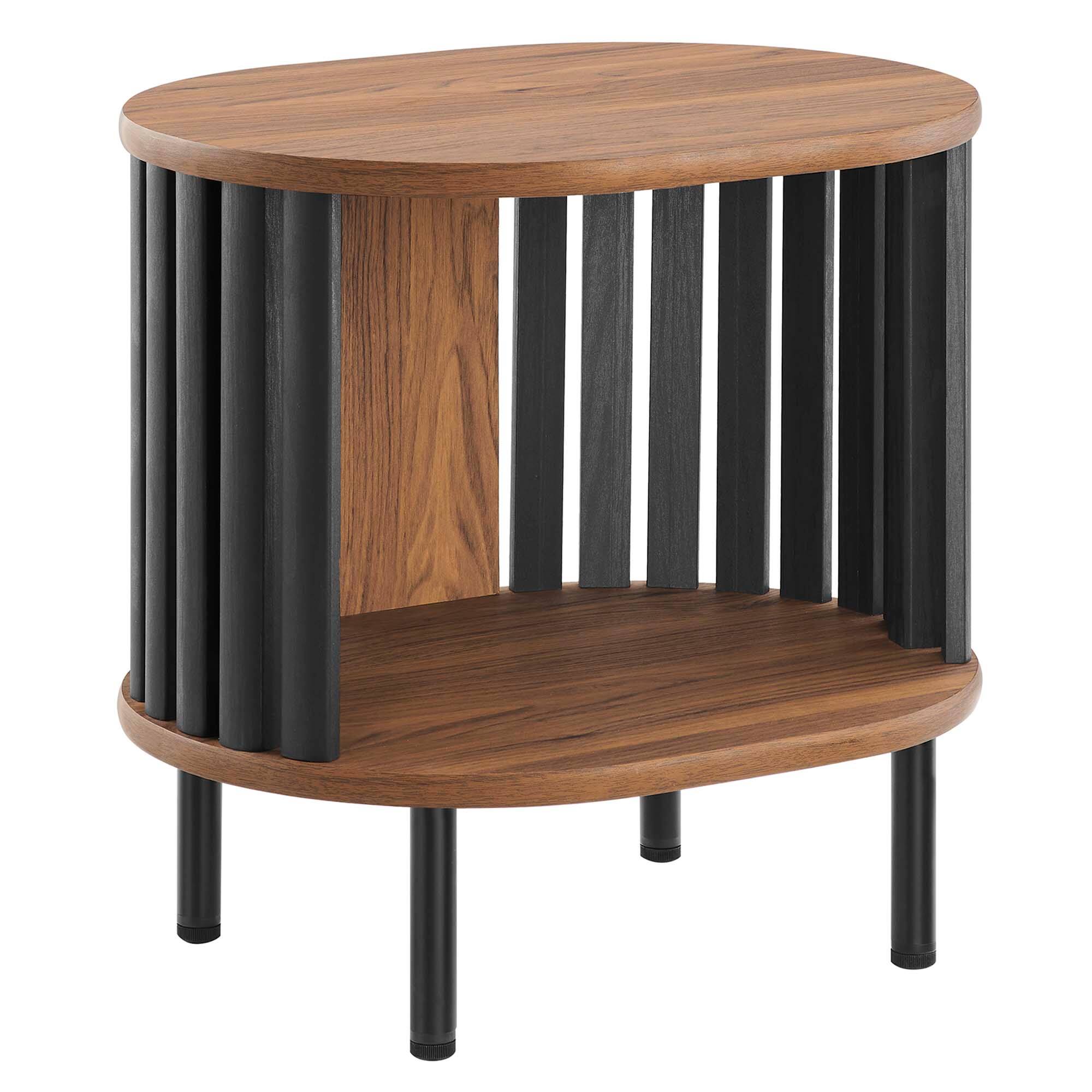 Angle. Modway - Fortitude Side Table by Modway - Walnut Black.