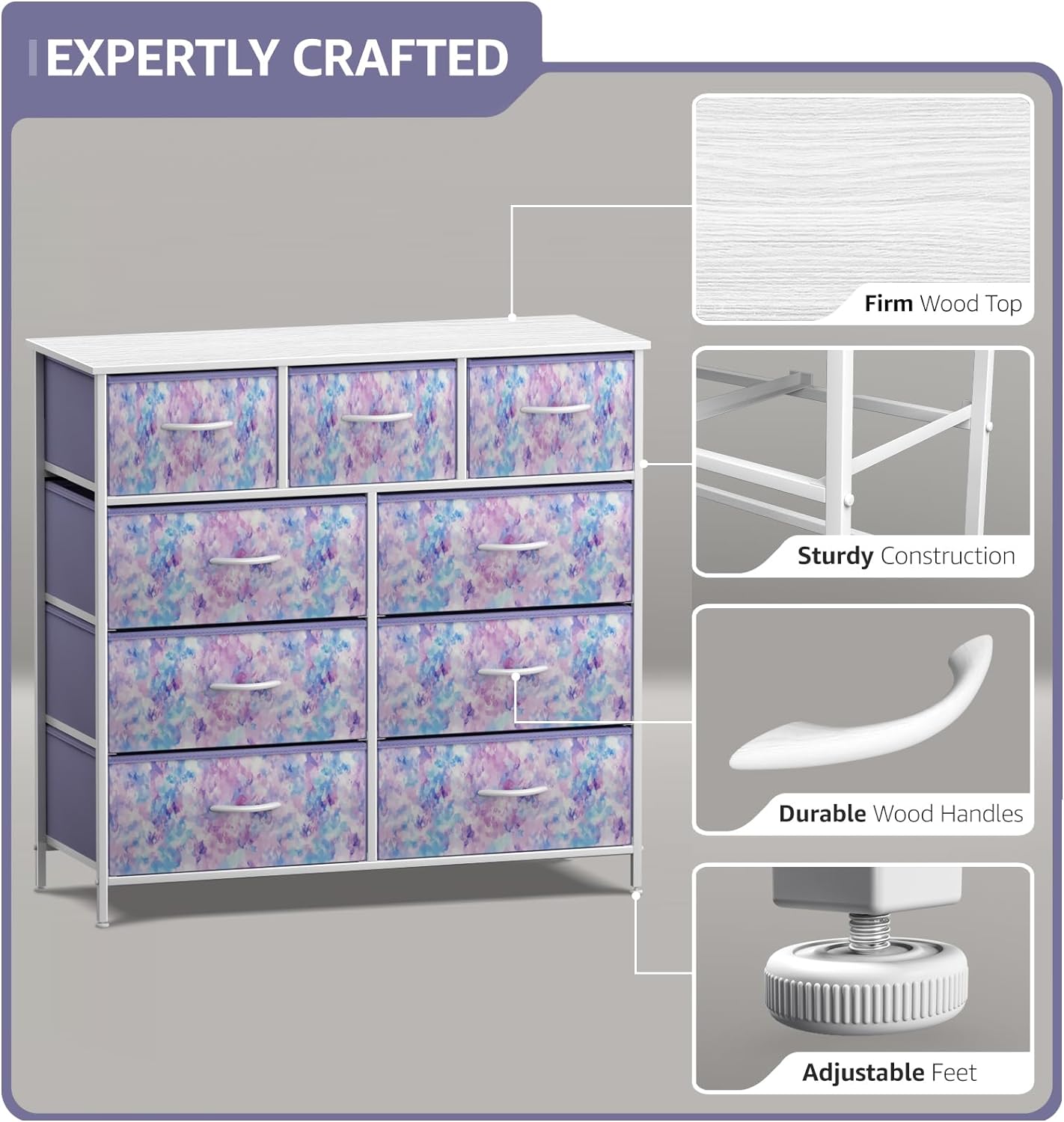 EXPERTLY CRAFTED

- Firm Wood Top
- Sturdy Construction
- Durable Wood Handles
- Adjustable Feet