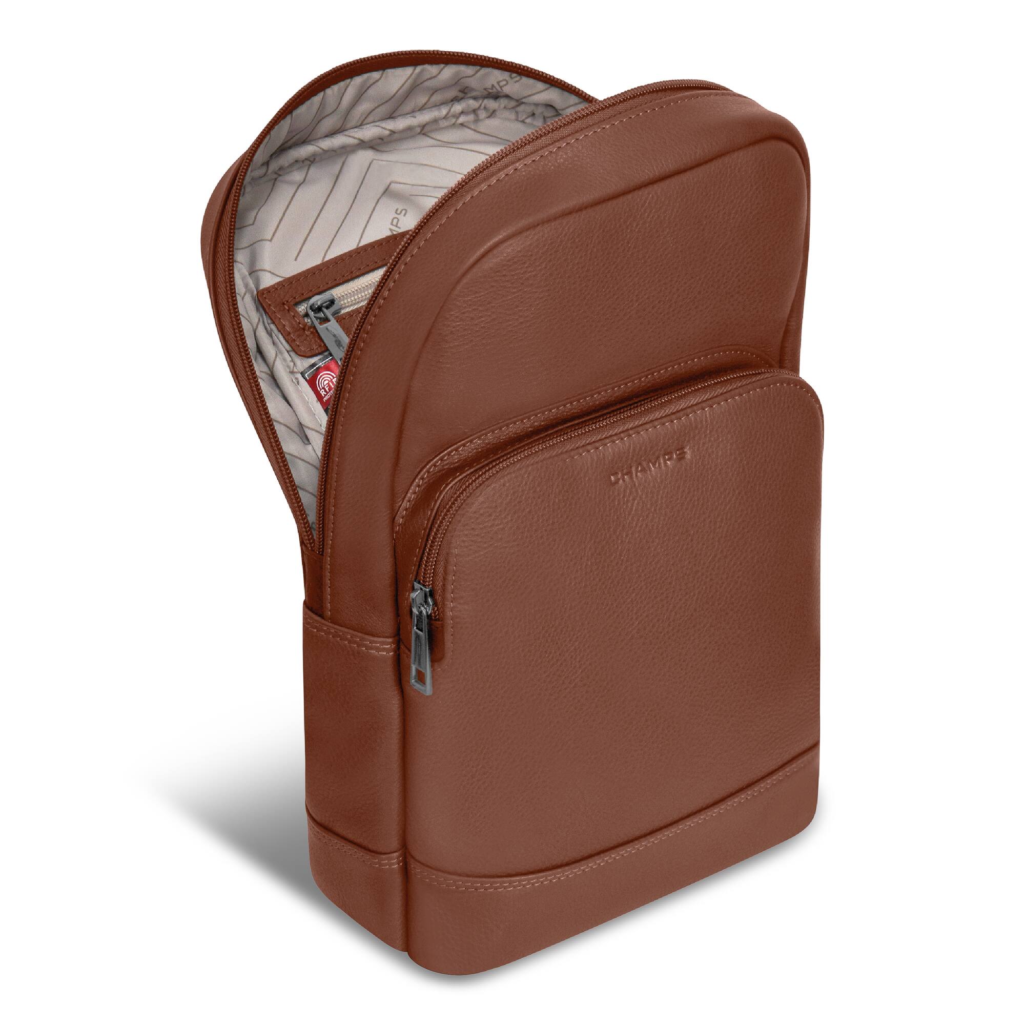 Back. Champs - OB-405-BROWN (SLING BAG) - Brown.