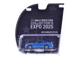 2013 Shelby GT-500 Blue with White "2025 Greenlight Waltersons Collector's Expo Exclusive" 1/64 Model Car by Greenlight