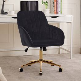 GOODSILO - Adjustable Office Chair Ergonomic Swivel Chair Home Bedroom Comfortable - Black