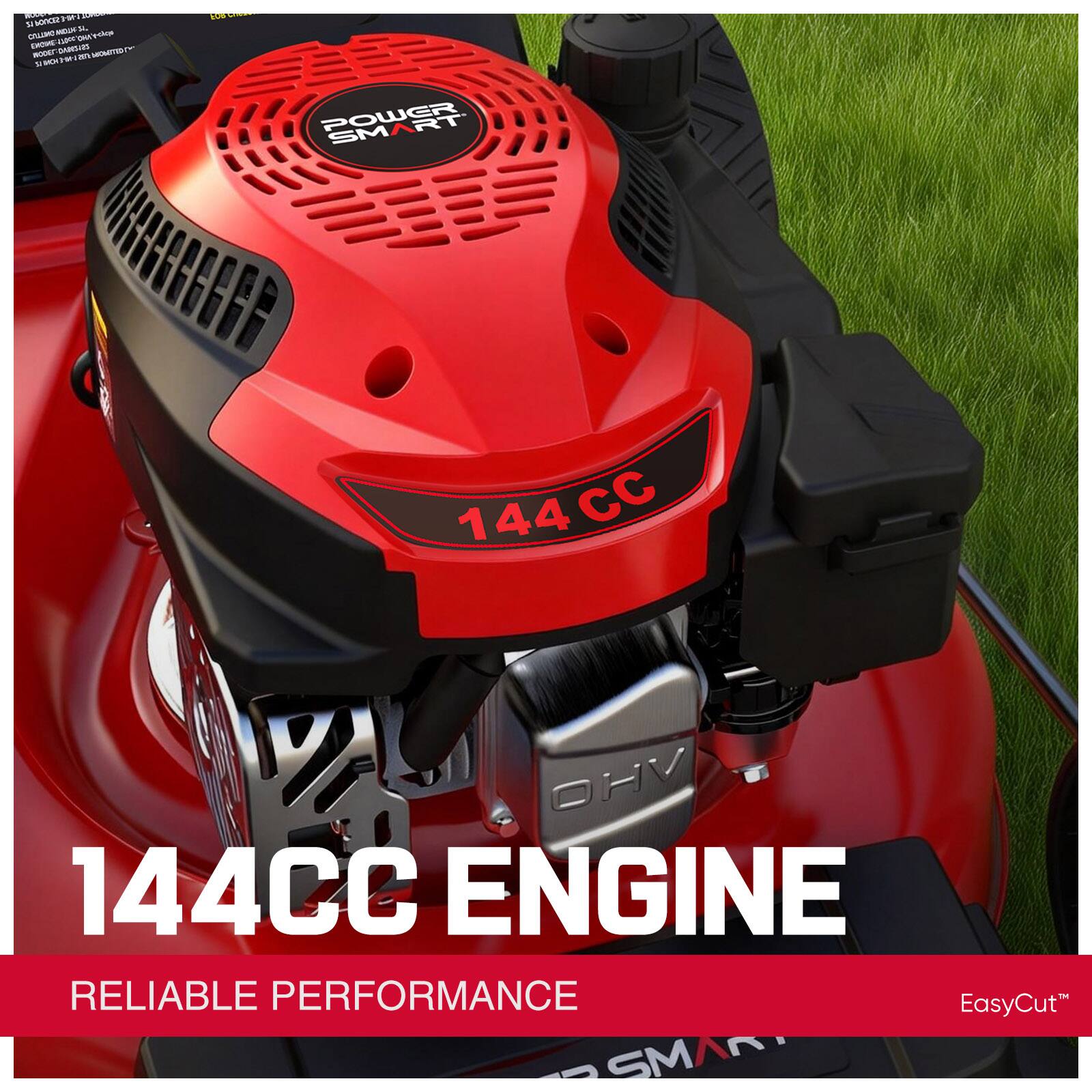 POUCES 1-94 a MNDOK you CALLINO 2,,00 NO play's EMOVE DARISIES wober 19th an MONITED D  ONE

EDB

POWER
144 144
DHV 144CC ENGINE RELIABLE PERFORMANCE EasyCut SMART