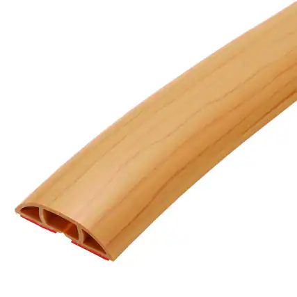 Front. Unique Bargains - 20ft Floor Cord Cover, Self Adhesive Cord Hider 0.5" W x 0.3" H for Cable Management Cable Protector - Light Brown Wood.