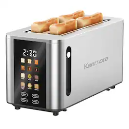 Kenmore - 4-Slice Digital Long Slot Toaster Touch Control - Stainless Steel