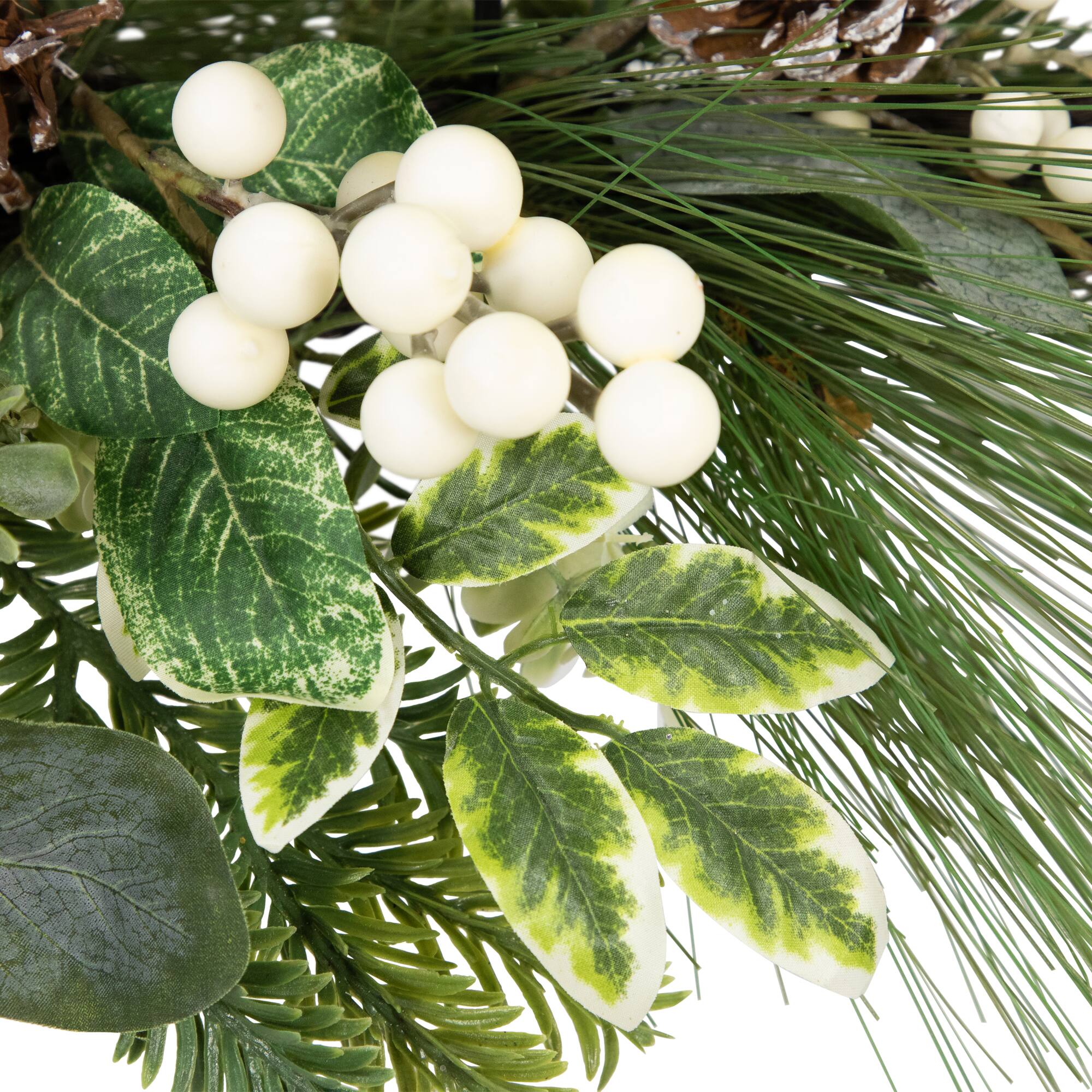 Alt View 8. Northlight - Berries and Eucalyptus Artificial Christmas Candle Holder - 42" - Green.
