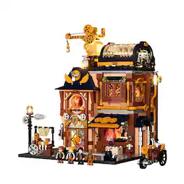 Lumibricks - Steampunk Mechanical Workshop Building-Bricks Set, 2006-Piece Lighting Modular Display Model, Age 16+