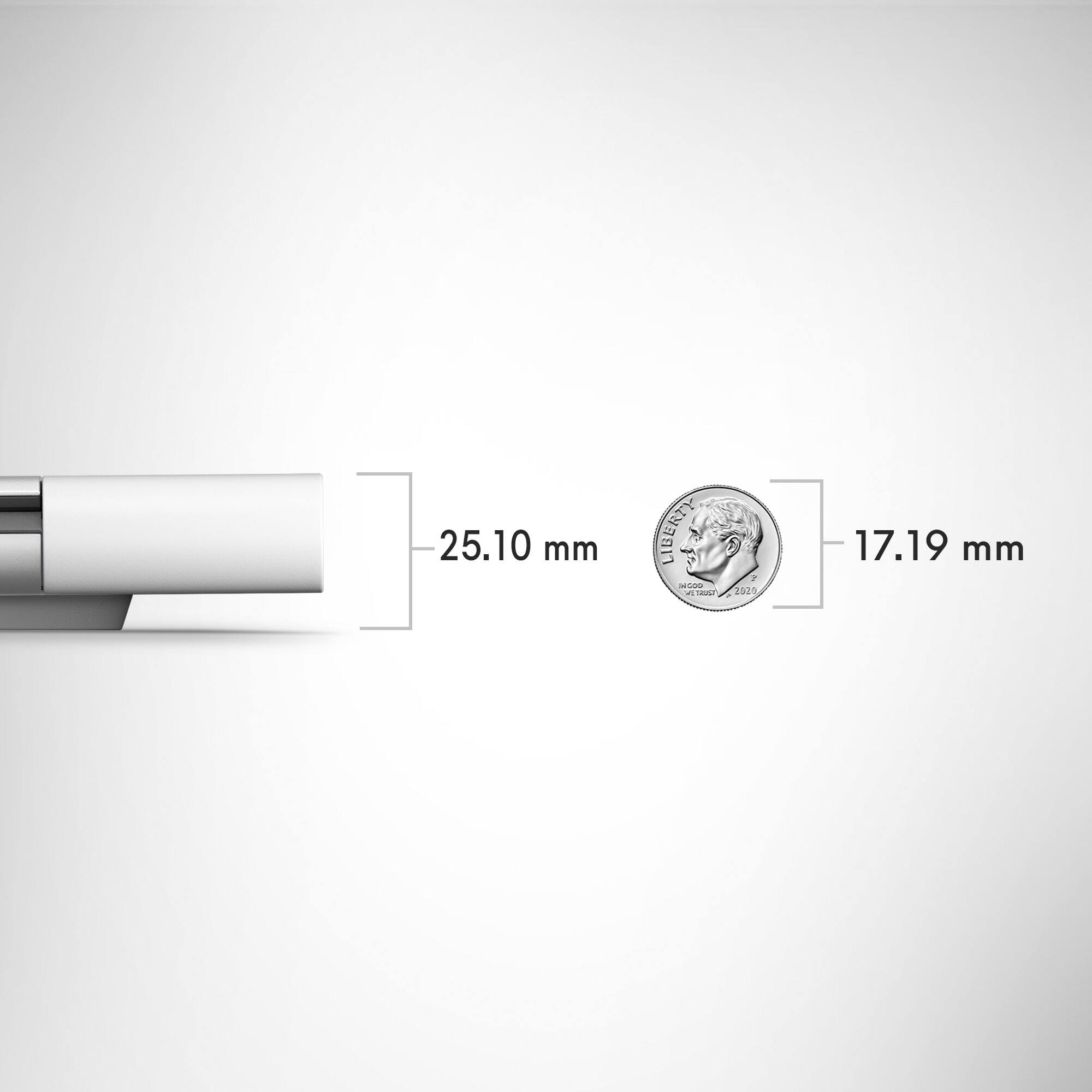 The text on the image reads: "25.10 mm LIBERTY 7  -  2025 17.19 mm". This text is grouped and corrected as follows:

"25.10 mm LIBERTY 7 - 2025 17.19 mm"