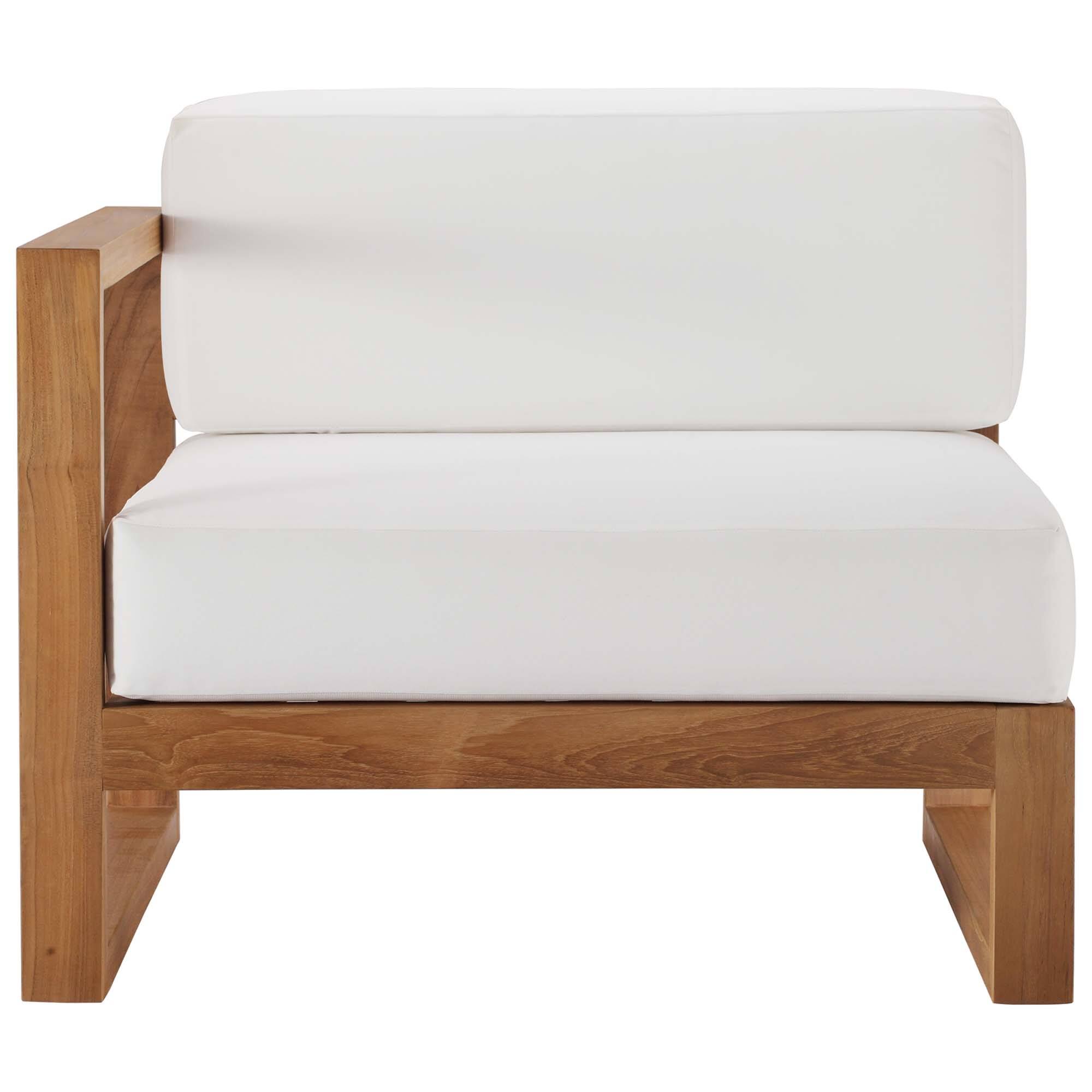 Alt View 2. Modway - Upland Outdoor Patio Teak Wood Left-Arm Chair by Modway - Natural White.