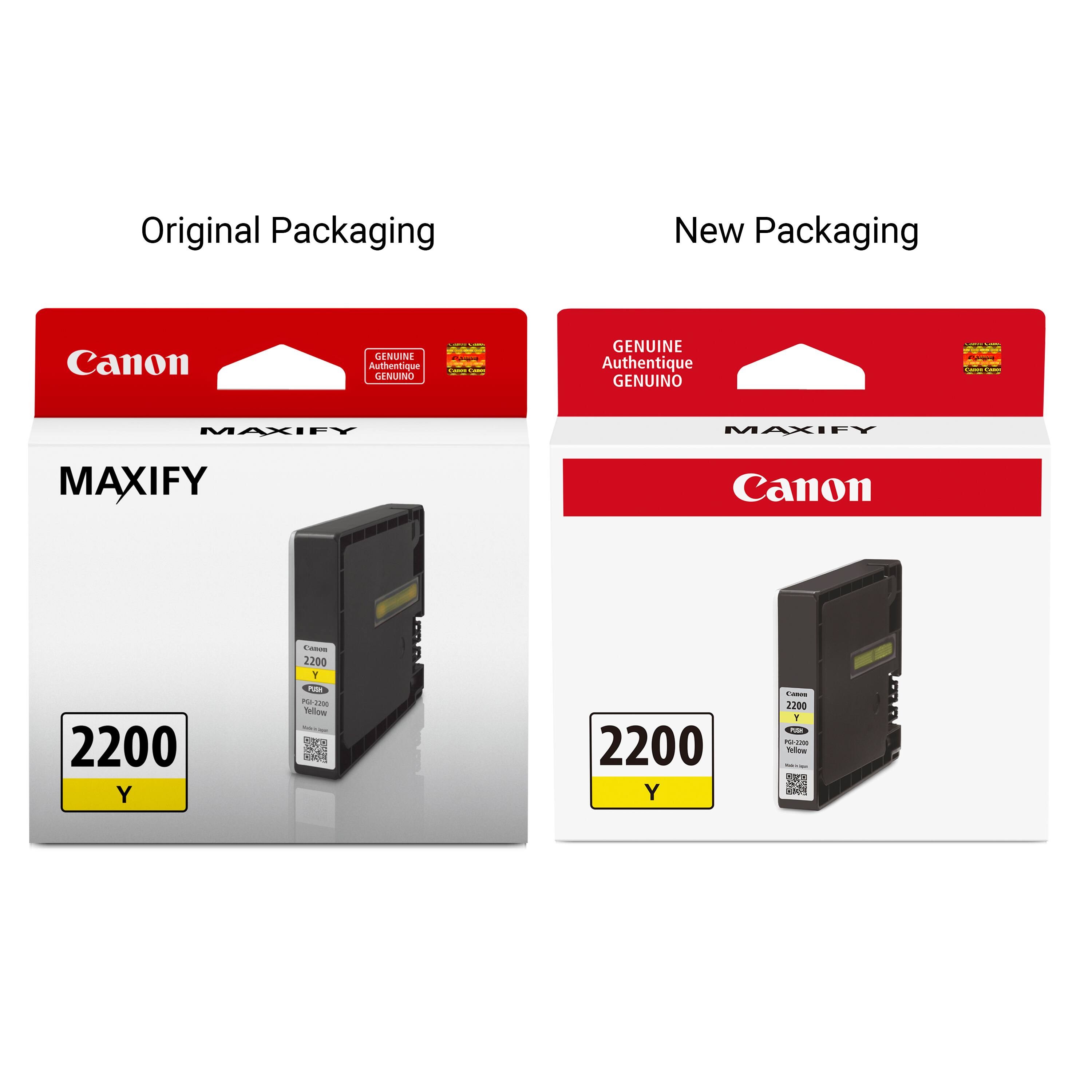 Original Packaging New Packaging Canon GENUINE Authentique GENUINO GENUINE Authentique GENUINO MAXIFY MAXIFY MAXIFY Canon 2200 Y - P - Tellow - - 2200 Y I 2200 Y - -