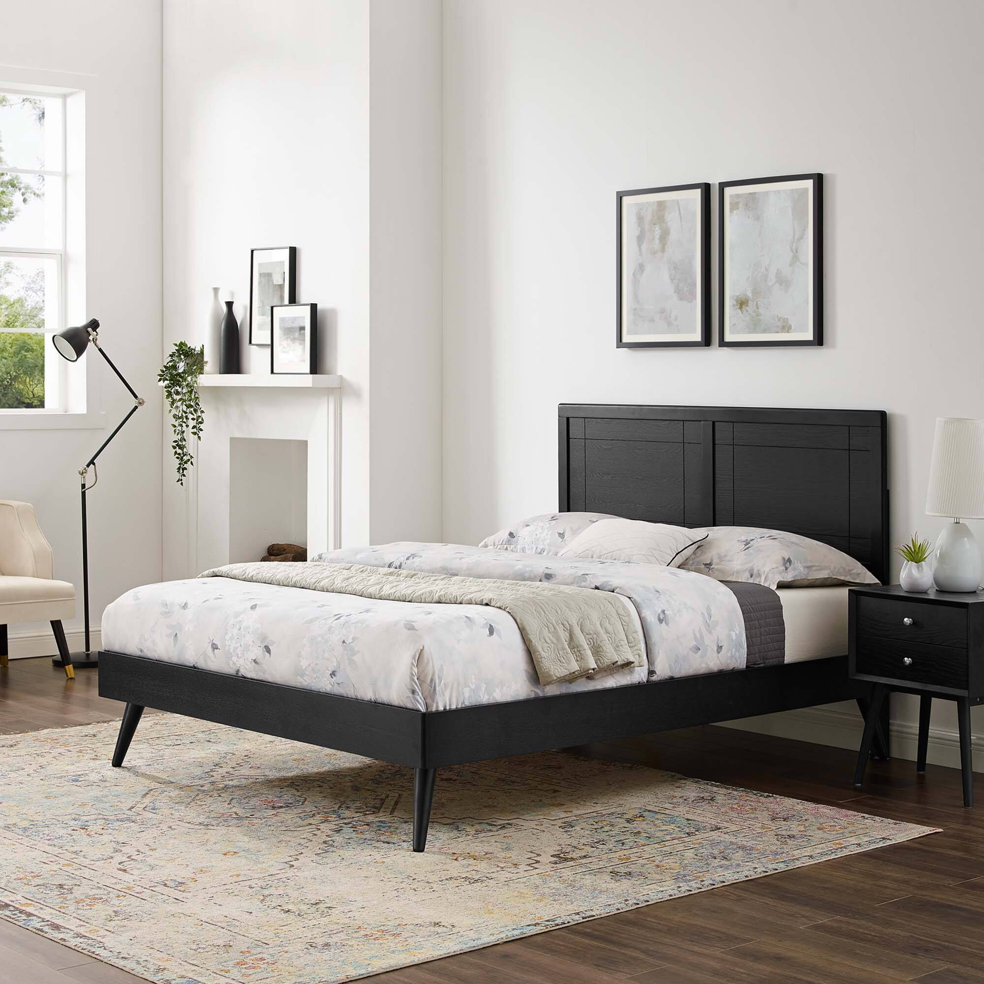Alt View 5. Modway - Current Performance Velvet Full Platform Bed - Gray.