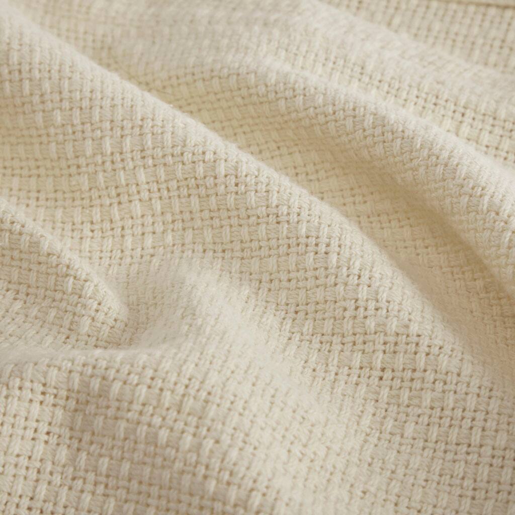 Alt View 5. Gracie Mills - Gracie Mills Brock Classic Lightweight Basketweave Cotton Blanket 250 GSM - Natural.