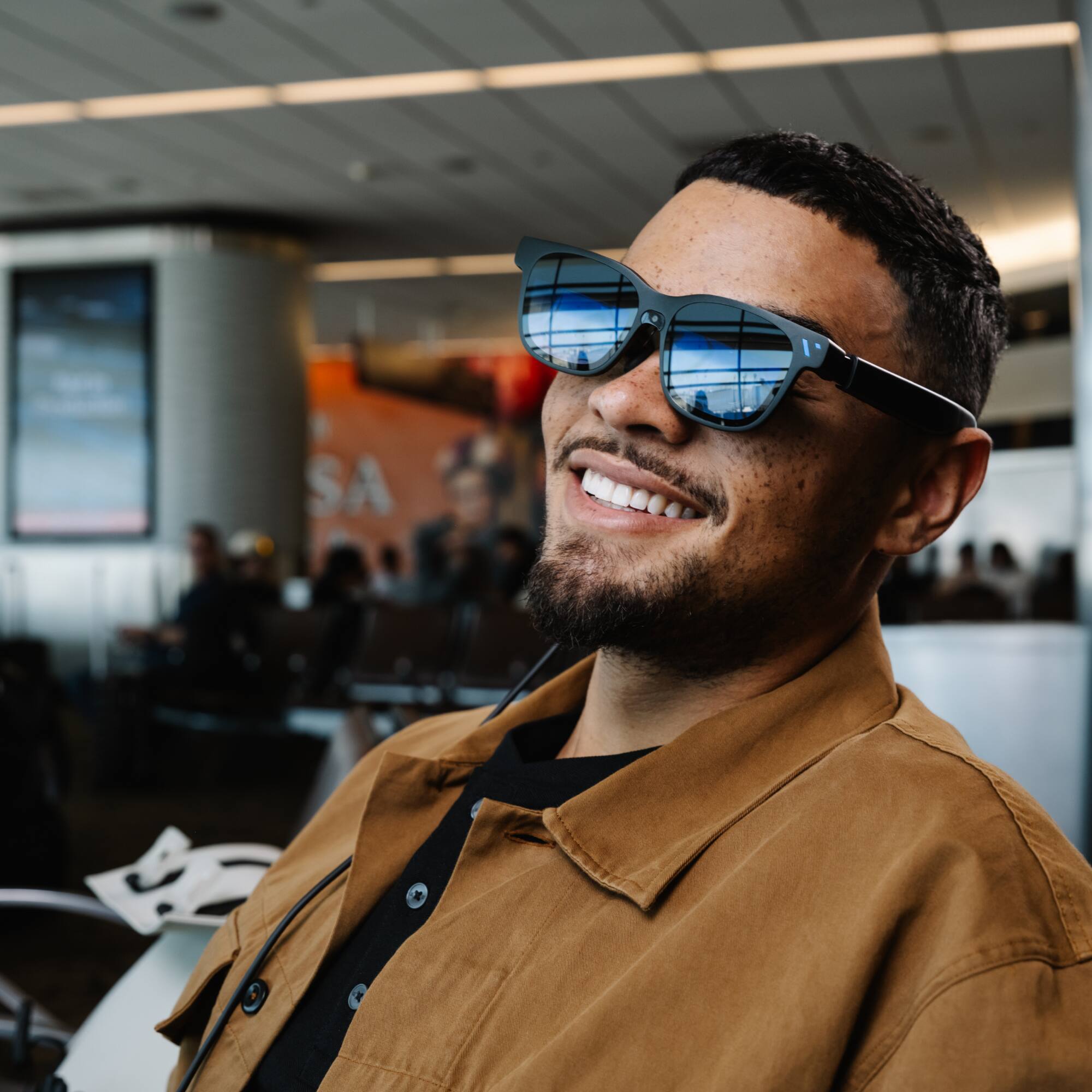 Alt View 7. VITURE - Beast XR/AR Glasses: Biggest & Brightest, 58° 1200p Built-in 3DoF, 9-Level Dimming, HARMAN Audio, Regular - Black.