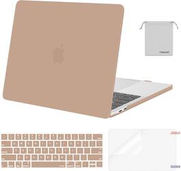 mosiso - MacBook Pro 13" hard shell case with keyboard skins, screen protector and storage bag - Bronze Brown