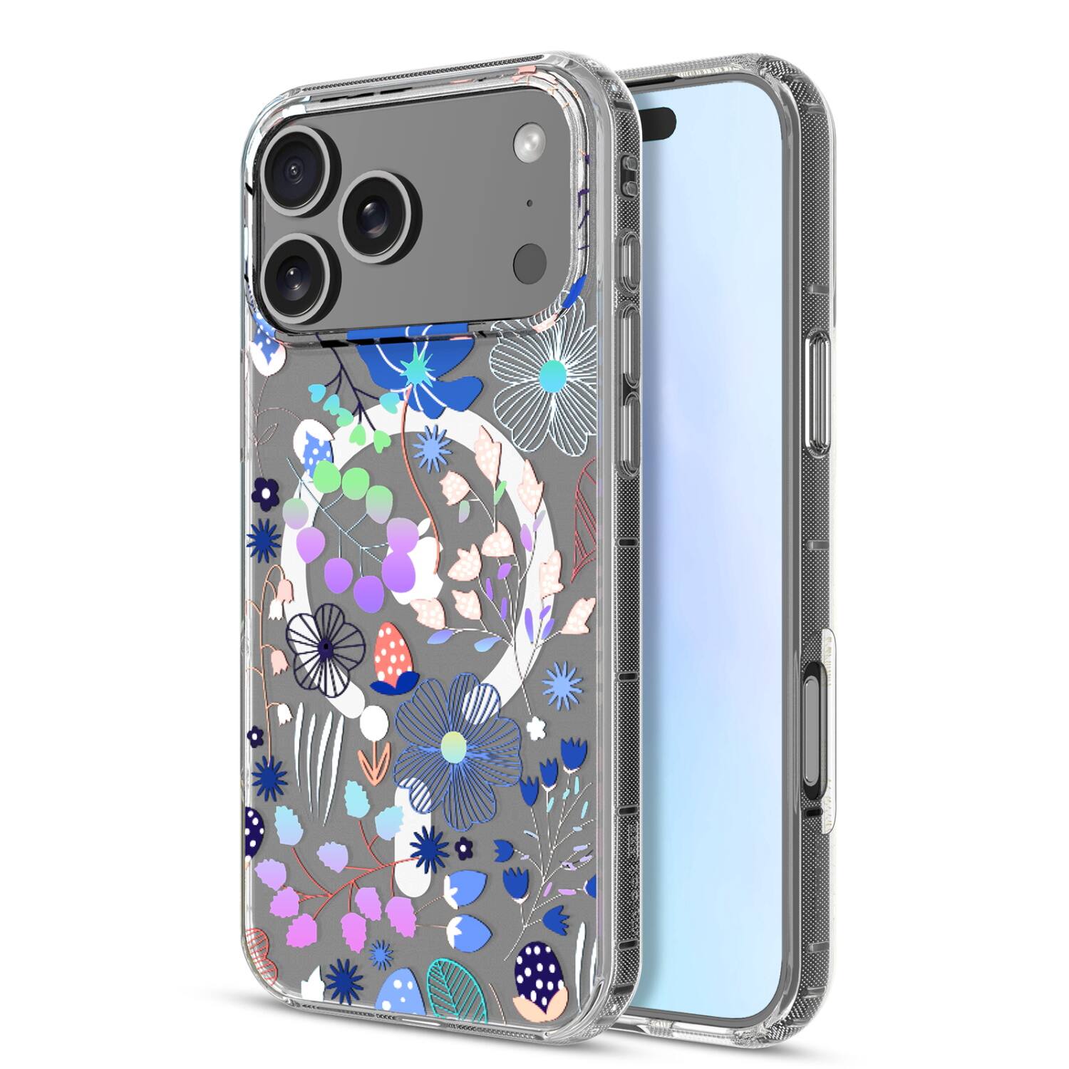 Front. Mybat Pro - MyBat Pro Mood Series MagSafe Case for Apple iPhone 17 Pro Max - Wildflowers - Clear.