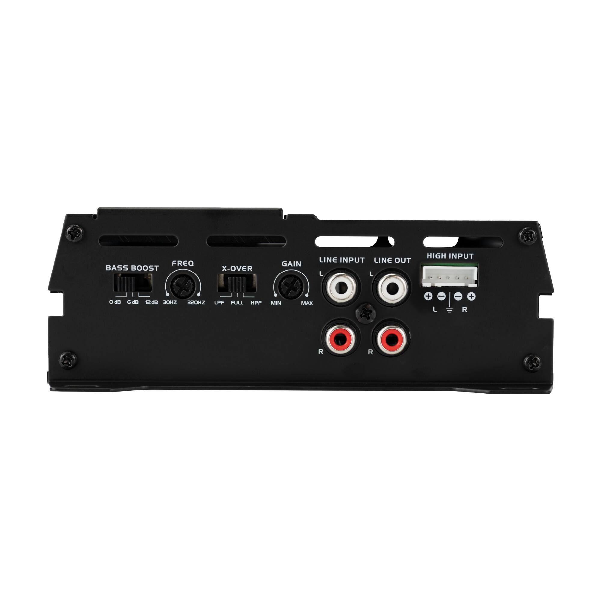 BASS BOOST  
FREQ  
X-OVER  
GAIN  
LINE INPUT  
LINE OUT  
HIGH INPUT  
0dB 6dB 12dB 30HZ 320HZ  
LPF FULL HPF  
MIN MAX  
+ J  
+ R  
R  
R