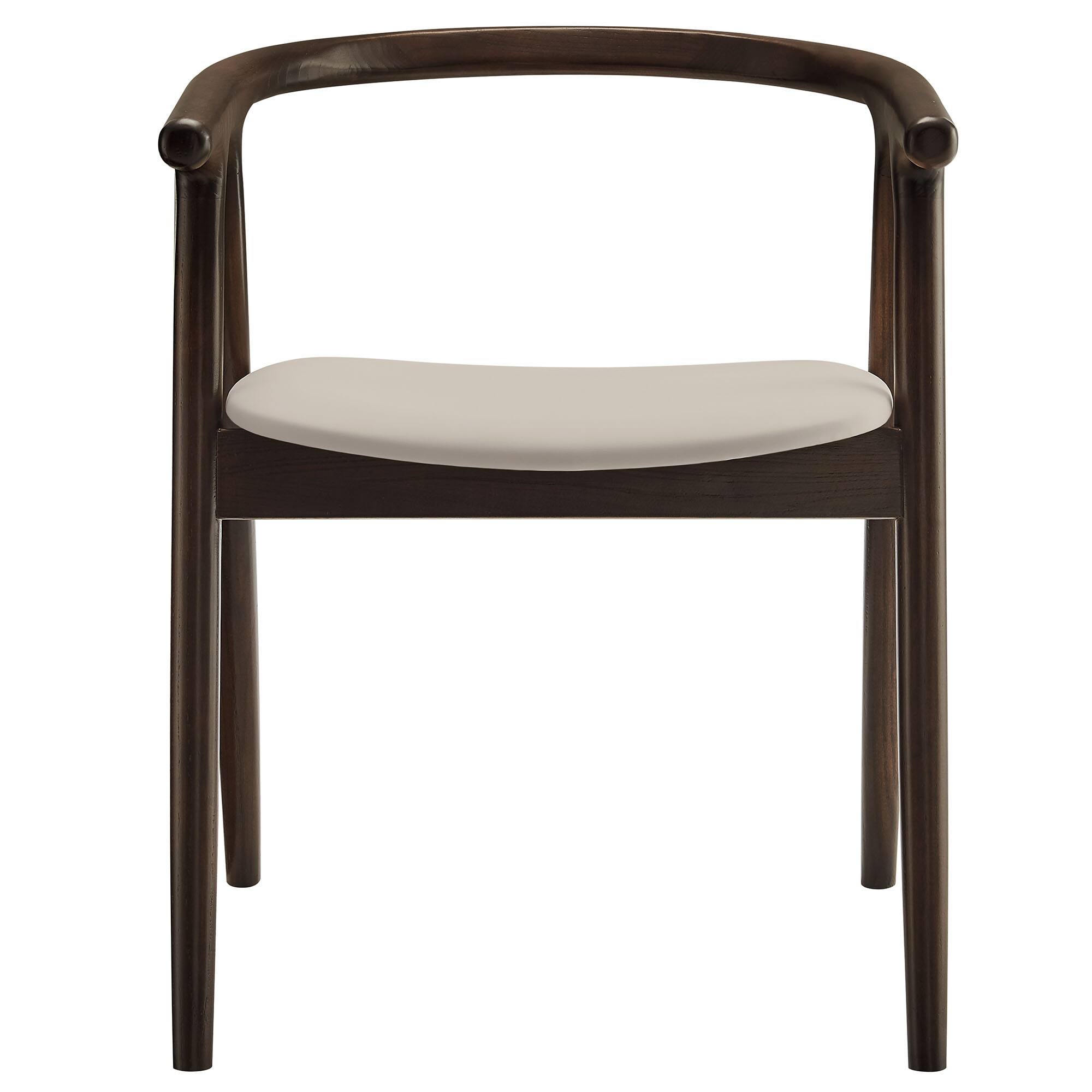 Alt View 2. Modway - Henry Vegan Leather and Wood Dining Chair by Modway - White.