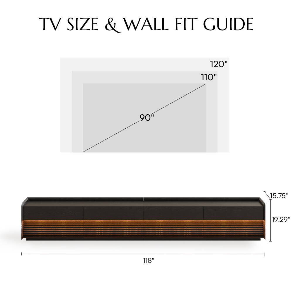 TV SIZE & WALL FIT GUIDE

120"  
110"  
90"  

15.75"  
19.29"  
118"