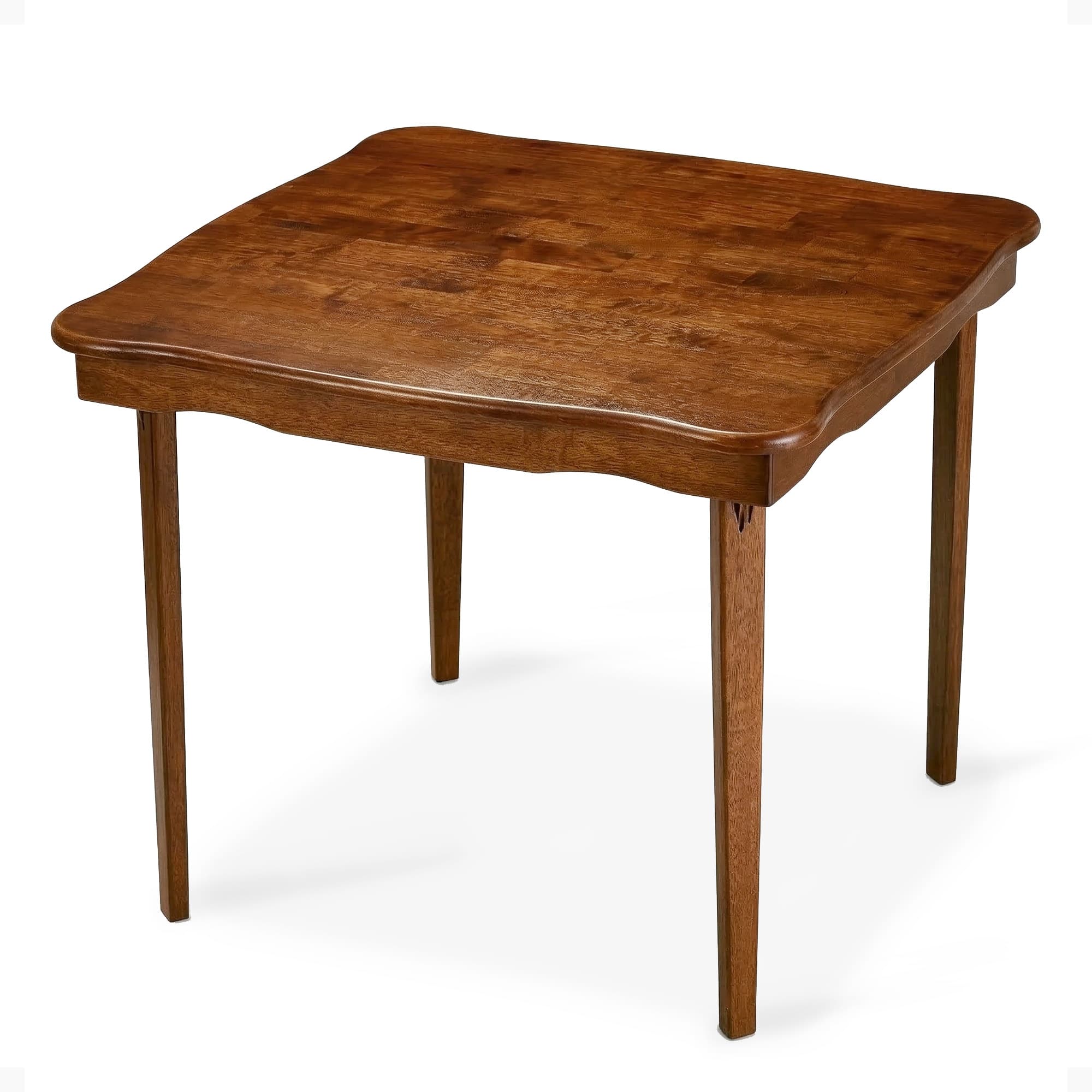Stakmore - Scalloped Edge 32" Square Folding Card Table, Finish - Cherry