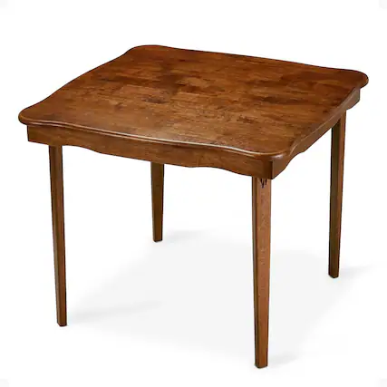 Front. Stakmore - Stakmore Scalloped Edge 32" Square Folding Card Table, Cherry Finish - Cherry.