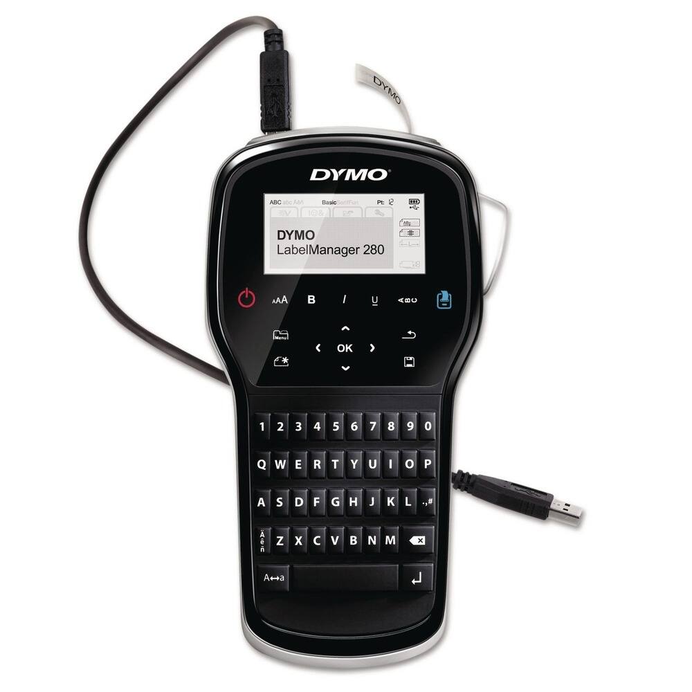 DYMO - 1815990 LabelManager 280 4 in. x 2.3 in. x 7.9 in. 0.6 in./s Print Speed Label Maker - Black on White