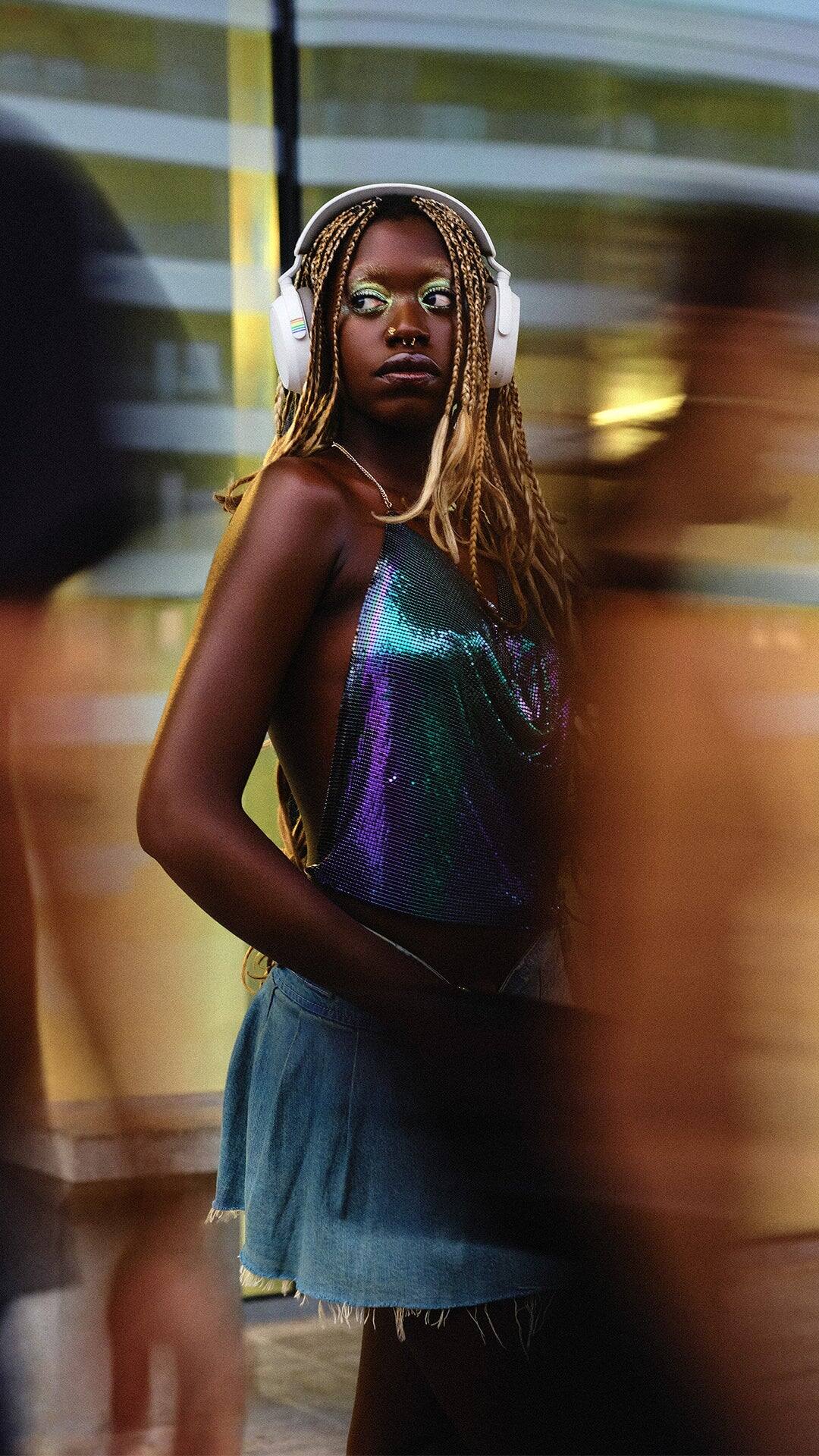 Alt View 7. Sennheiser - Sennheiser - MOMENTUM 4 Wireless Adaptive Noise-Canceling Over-The-Ear Headphones - Pride - Multi.