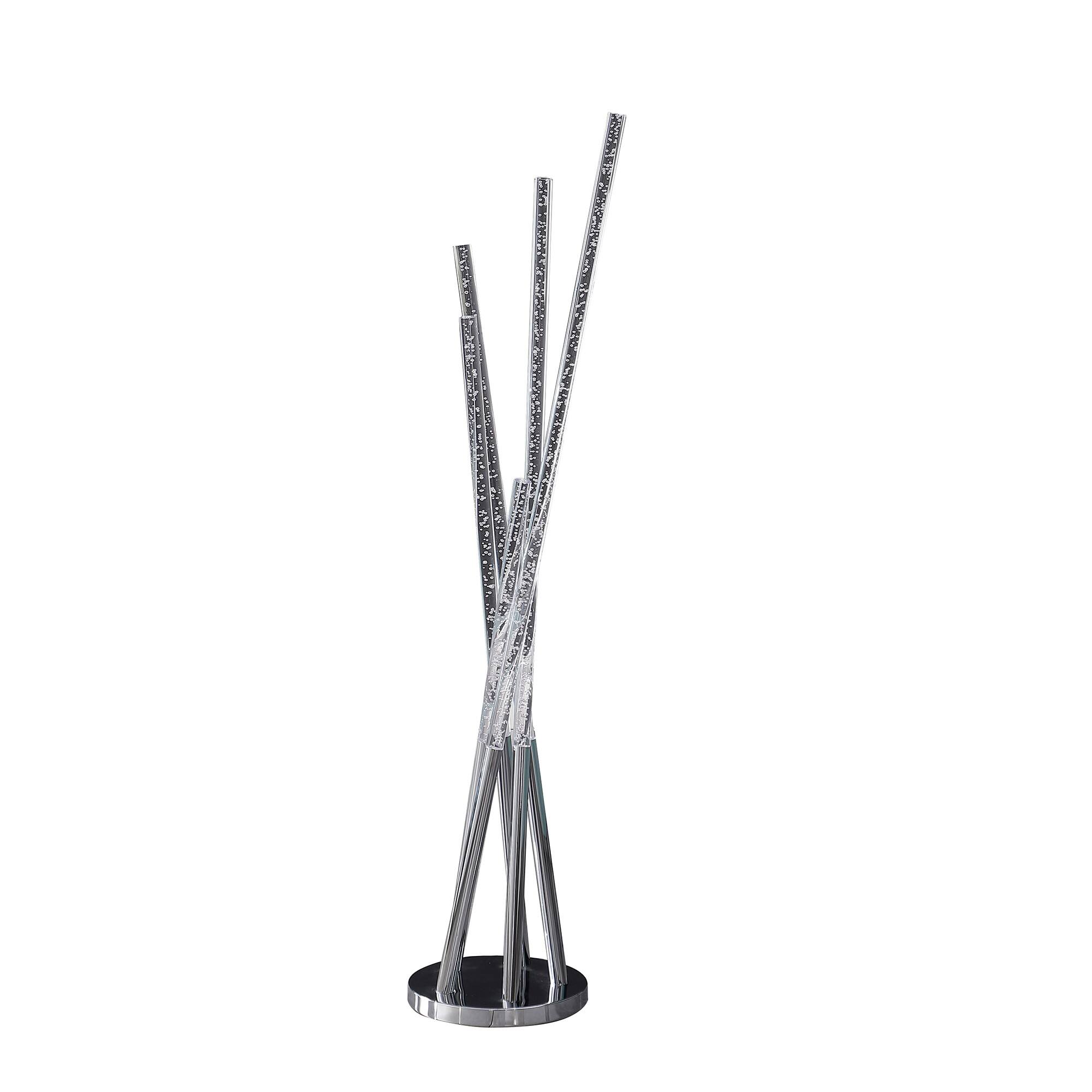Front. Manhattan Lane - 49 Inch Floor Lamp, Five Lighting Rods, Strong Metal Base, Chrome.