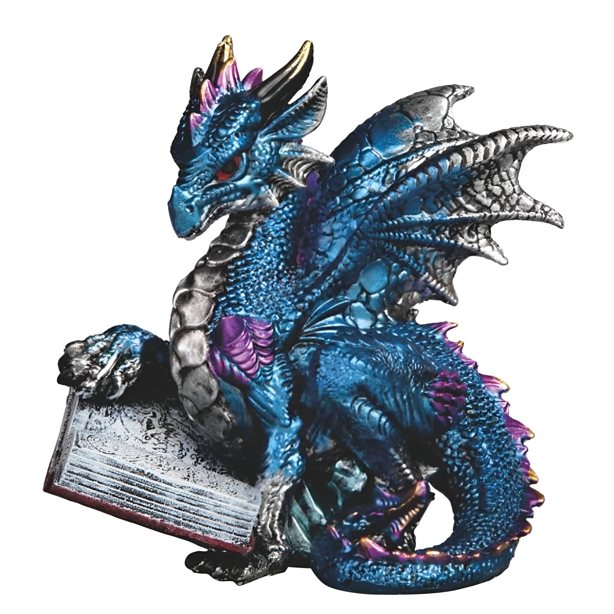 FC Design - 4.25"H Dragon Reading Figurine Statue Computer Desk Tabletop Medieval Gaming Home Decor Gift - Multi-Color