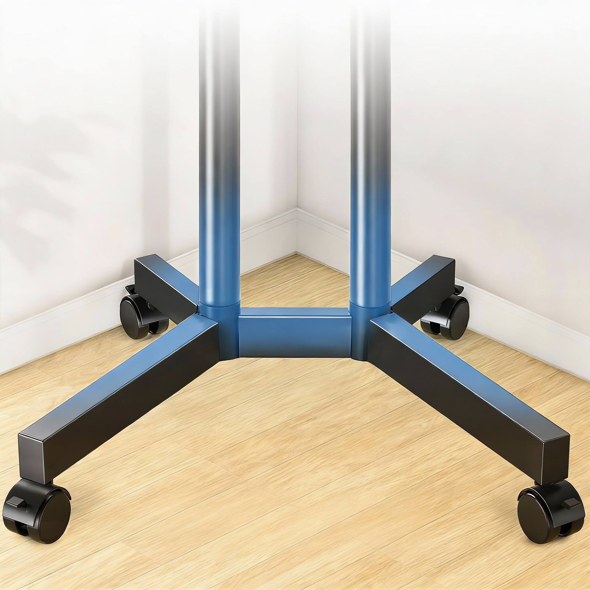 Alt View 2. Frangdom - Mobile Dual-Pole TV Cart 32-75" Height-Adjustable Lockable Wheels - BLACK.