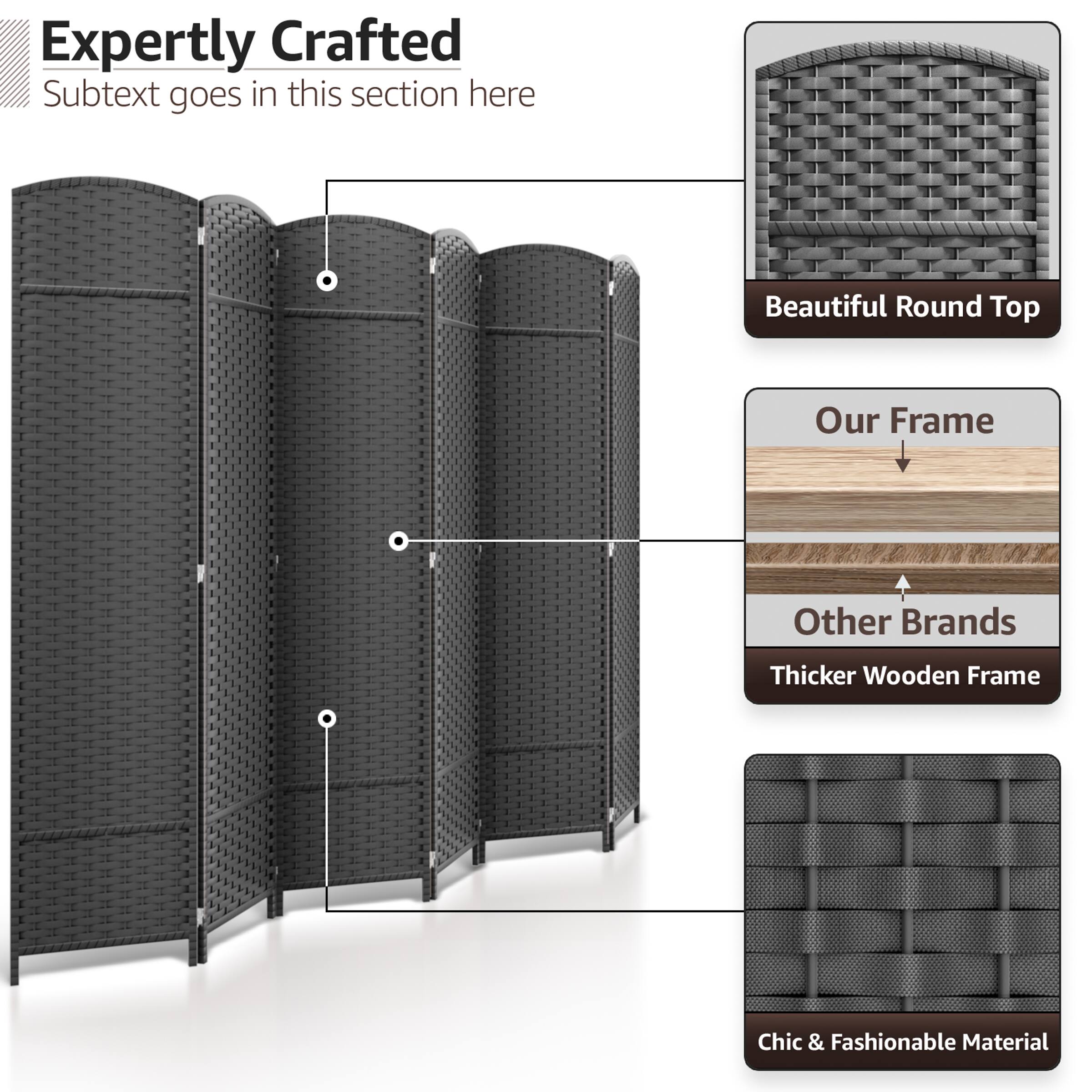 - Expertly Crafted
- Subtext goes in this section here
- Beautiful Round Top
- Our Frame
- Other Brands
- Thicker Wooden Frame
- Chic & Fashionable Material