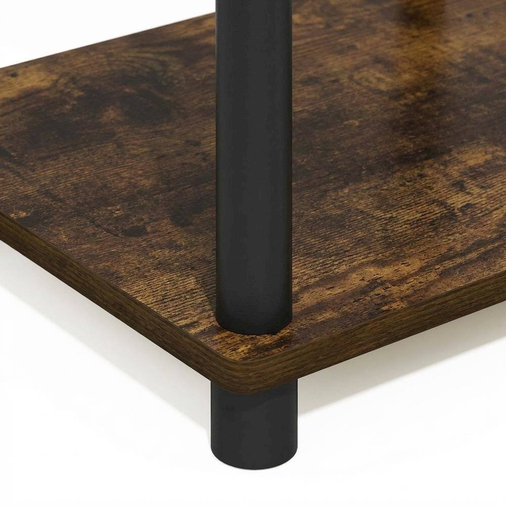 Alt View 2. FurniFact - Amber Pine and Black 3-Tier End Table Set with Modern Design - Amber Pine/Black.