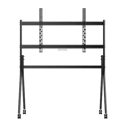 Front. Sylvox - Outdoor Rolling TV Stand for 65"–75" TVs Mobile Cart with Locking Wheels, Adjustable Shelf, VESA up to 1200×600mm, 132 l - Black.