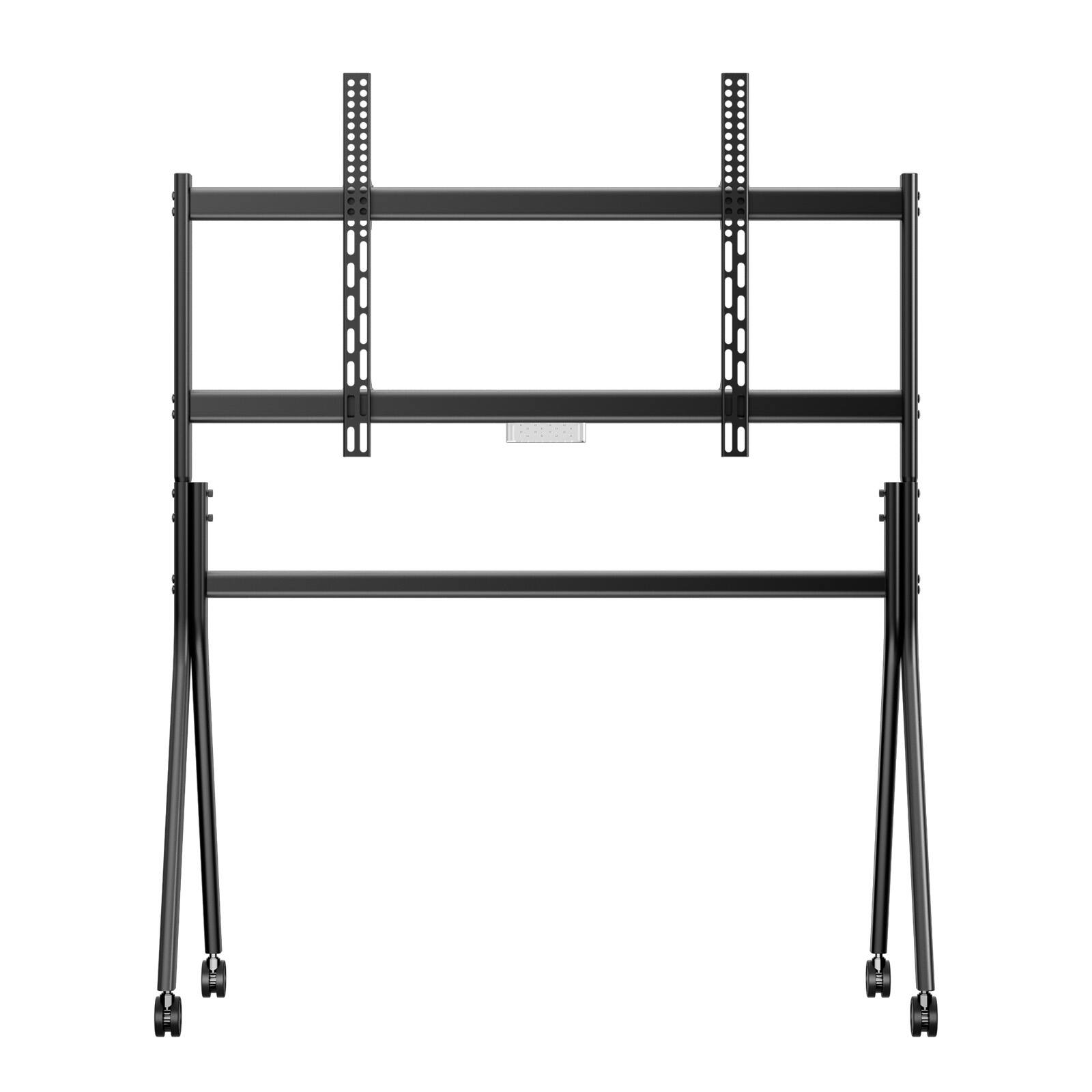 Front. Sylvox - Outdoor Rolling TV Stand for 65"–75" TVs Mobile Cart with Locking Wheels, Adjustable Shelf, VESA up to 1200×600mm, 132 l - Black.