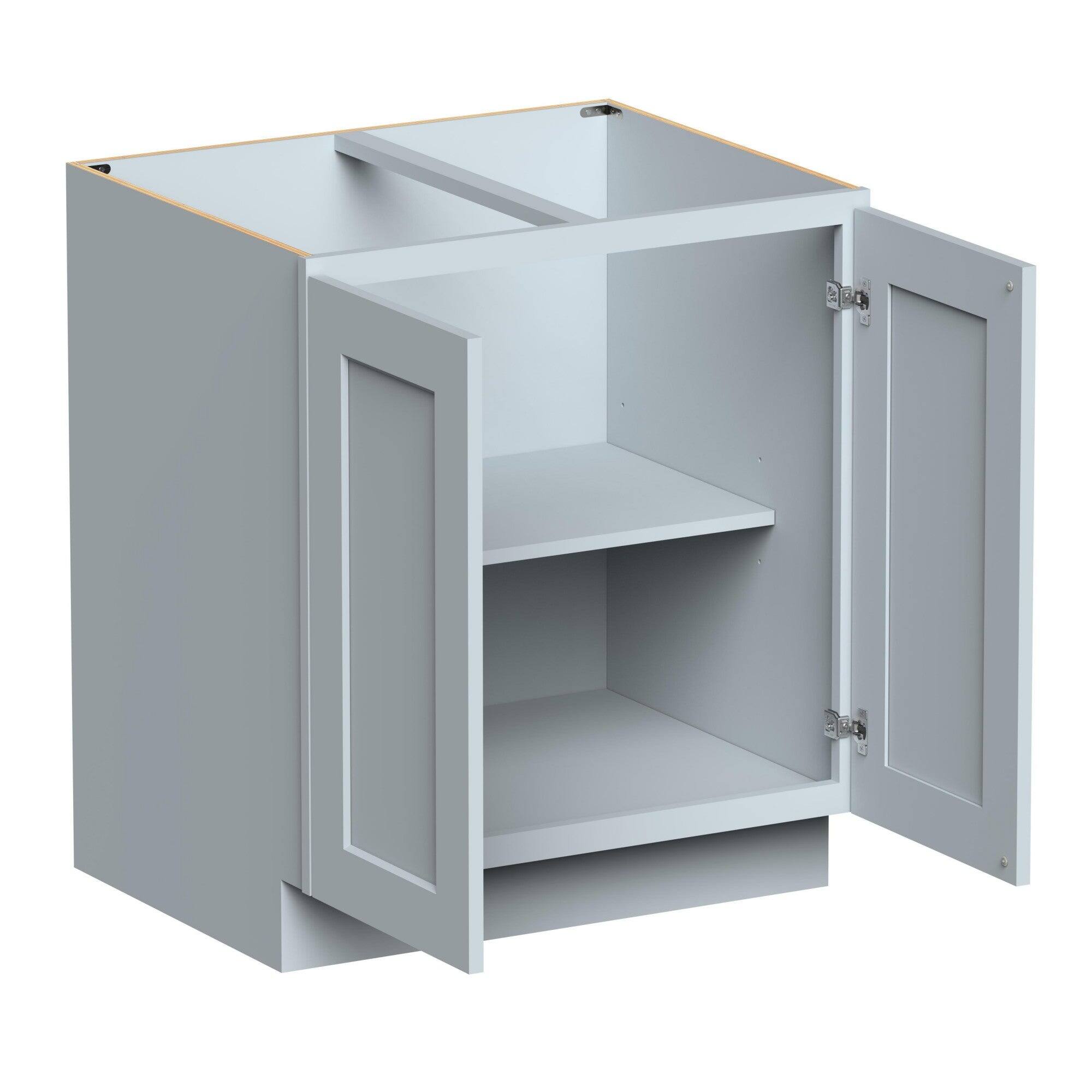 Alt View 2. Boyel Living - 30in.W x24in.D x34.5in.H DOVE GREY FULL HEIGHT DOOR BASE CABINET Fully assembled Cabinet With Two HDF Doors - Gray.