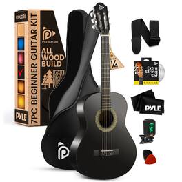 Pyle - Beginner Acoustic Guitar Kit, 1/4 Junior - Natural