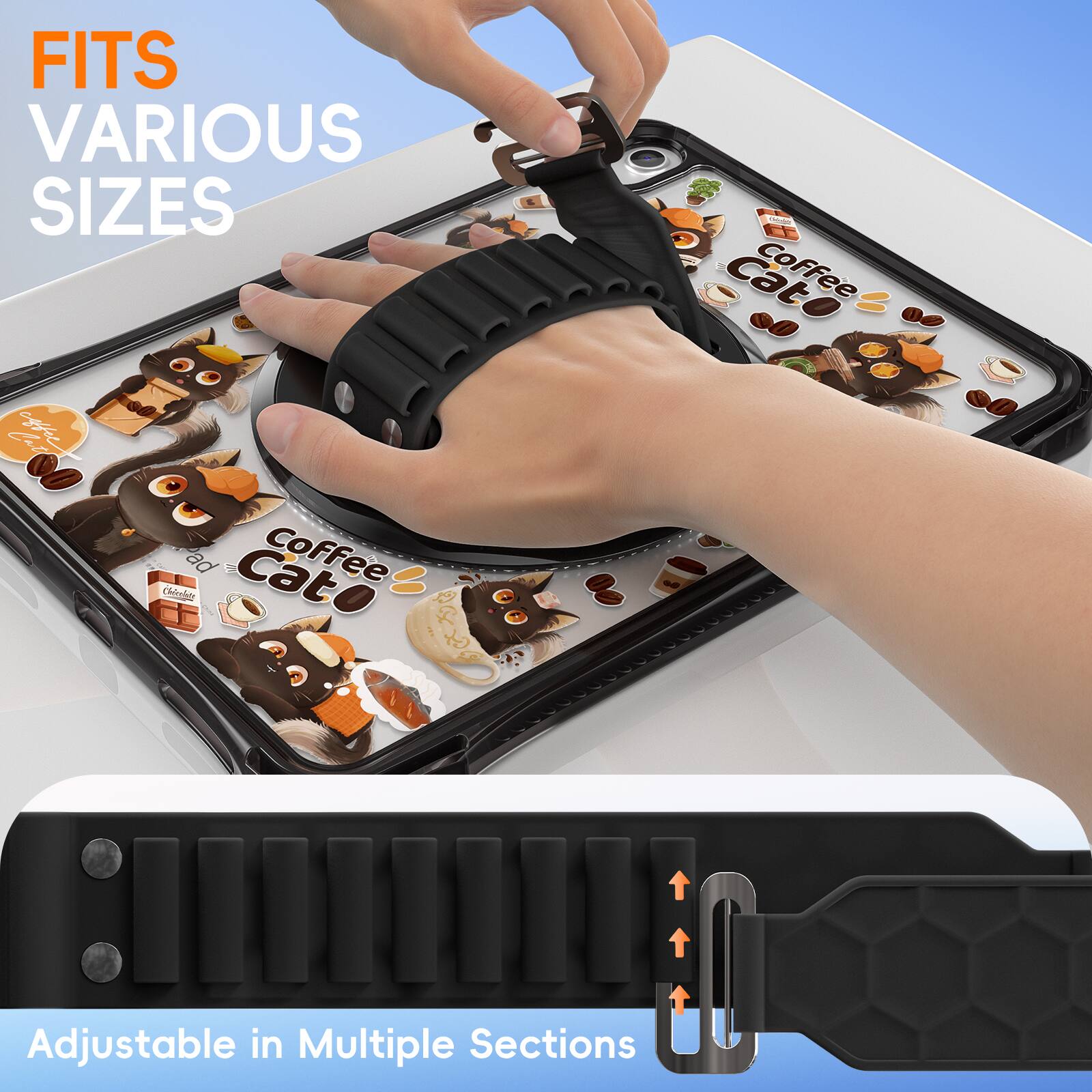 FITS VARIOUS SIZES

Coffee Cat

Adjustable in Multiple Sections
