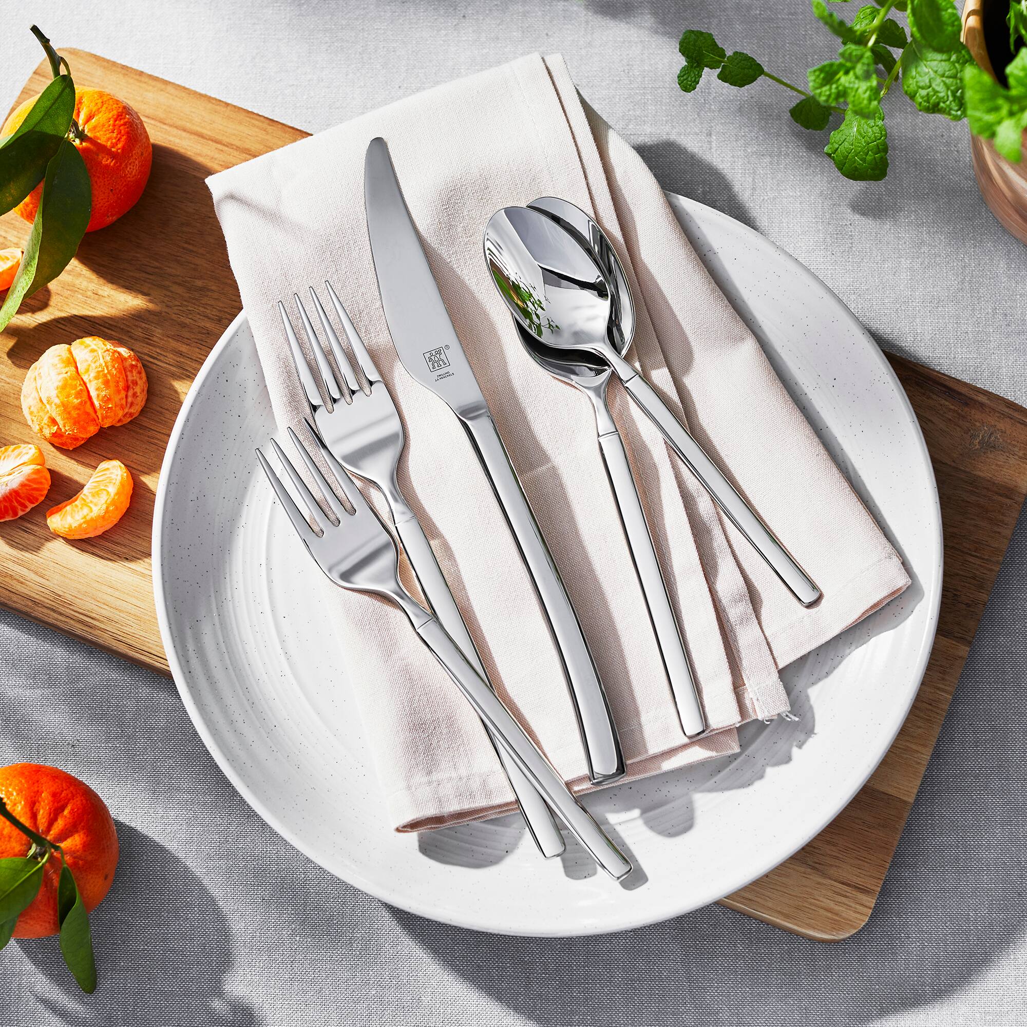 Alt View 1. ZWILLING - ZWILLING Opus 20-Piece 18/10 Stainless Steel Flatware Set, Silver - Stainless Steel.