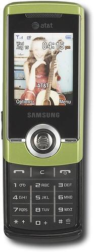 Front Standard. Samsung - A777 Cell Phone - Lime (AT&T).