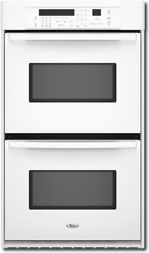 Front Standard. Whirlpool - 30" Built-In Double Electric Convection Wall Oven - White.