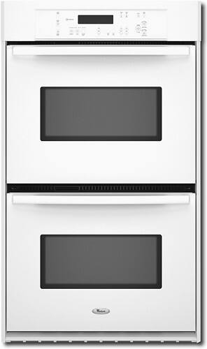 Front Standard. Whirlpool - 27" Built-In Double Electric Convection Wall Oven - White.