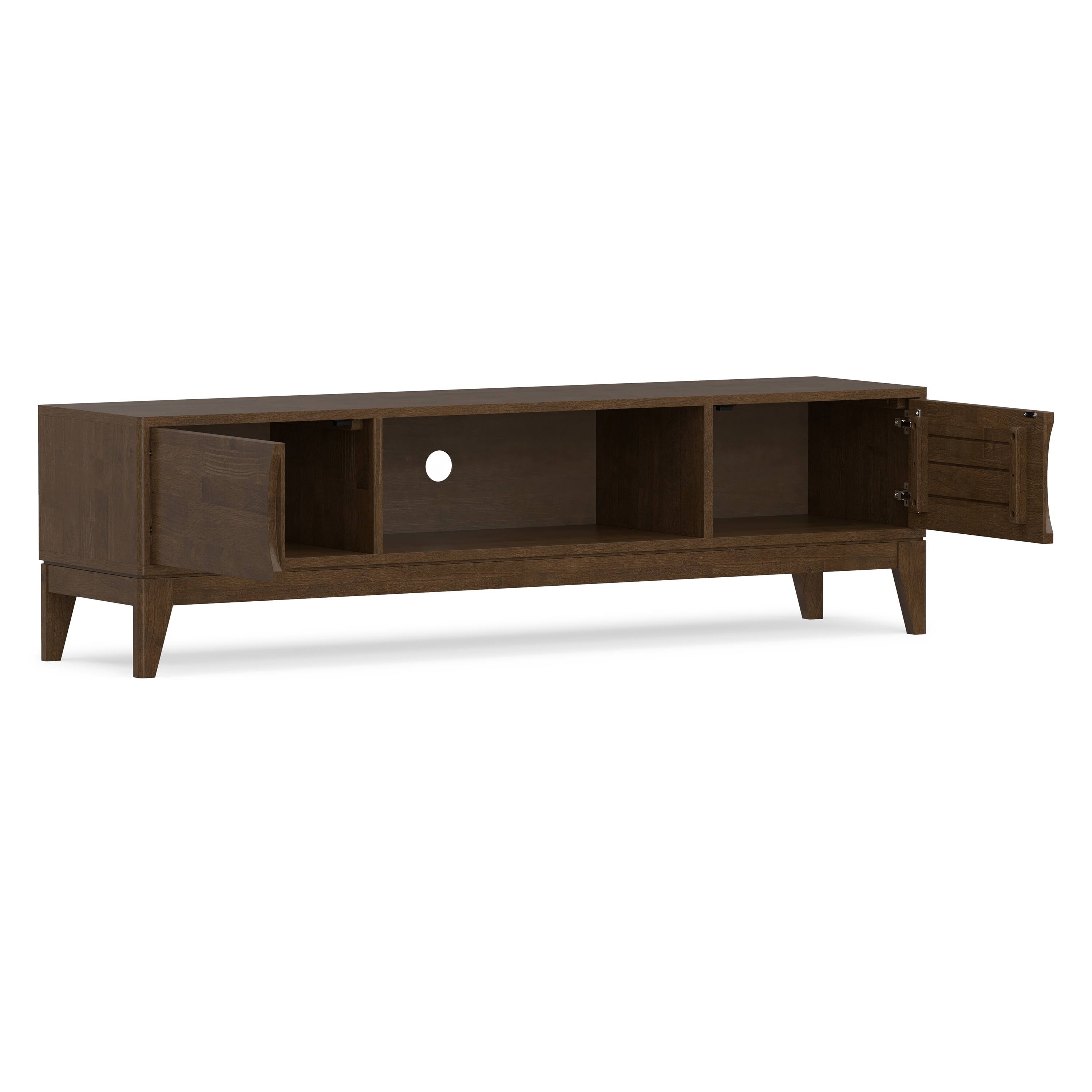 Alt View 1. Simpli Home - Simpli Home Harper SOLID HARDWOOD 72 inch Wide Mid Century Modern TV Media Stand - Walnut Brown.