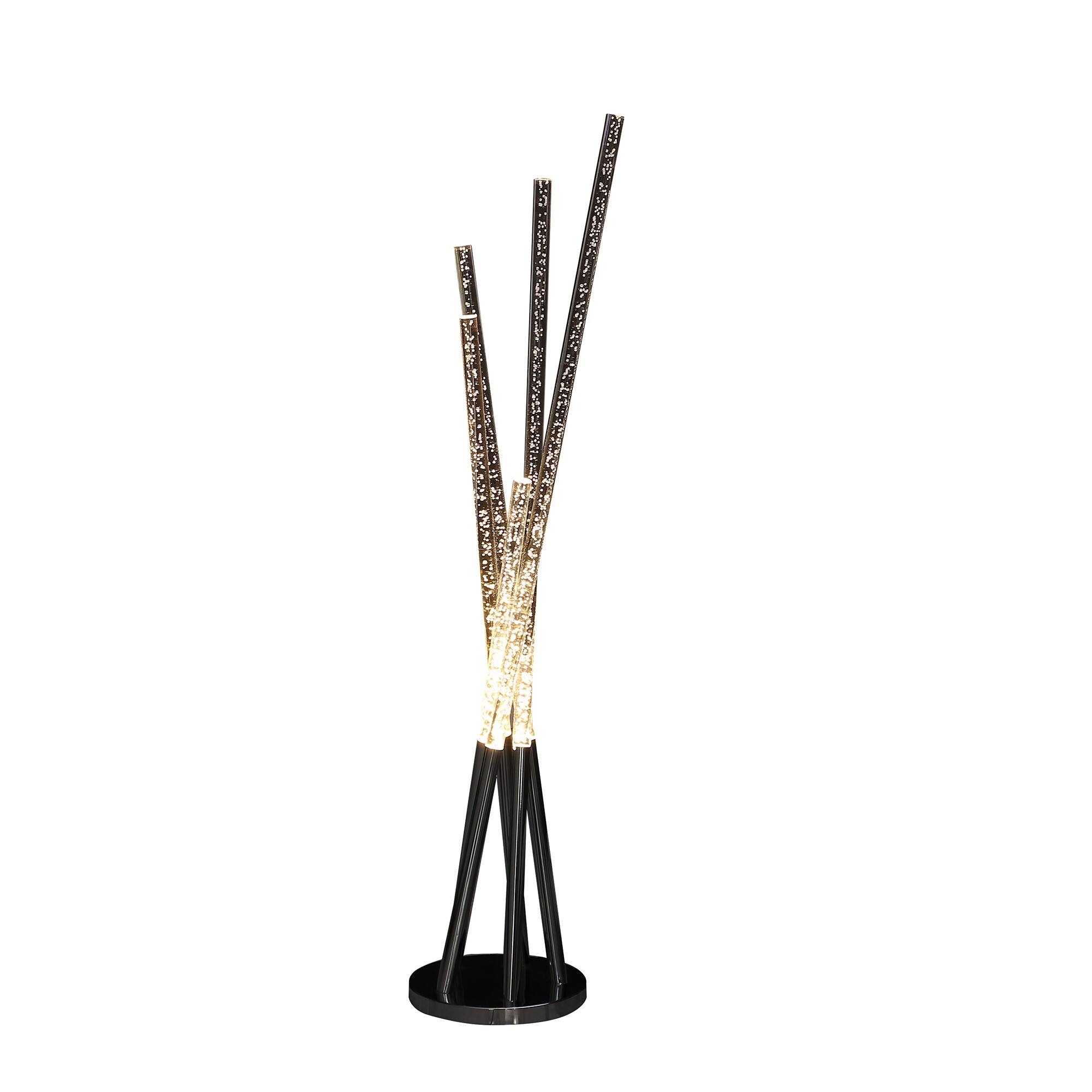 Angle. Manhattan Lane - 49 Inch Floor Lamp, Five Lighting Rods, Strong Metal Base, Chrome.