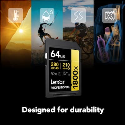 Lexar 64GB Professional 1800x UHS II SDXC Memory Card LSD1800064G Lexar 64GB Professional 1800x UHS II SDXC Memory Card LSD1800064G