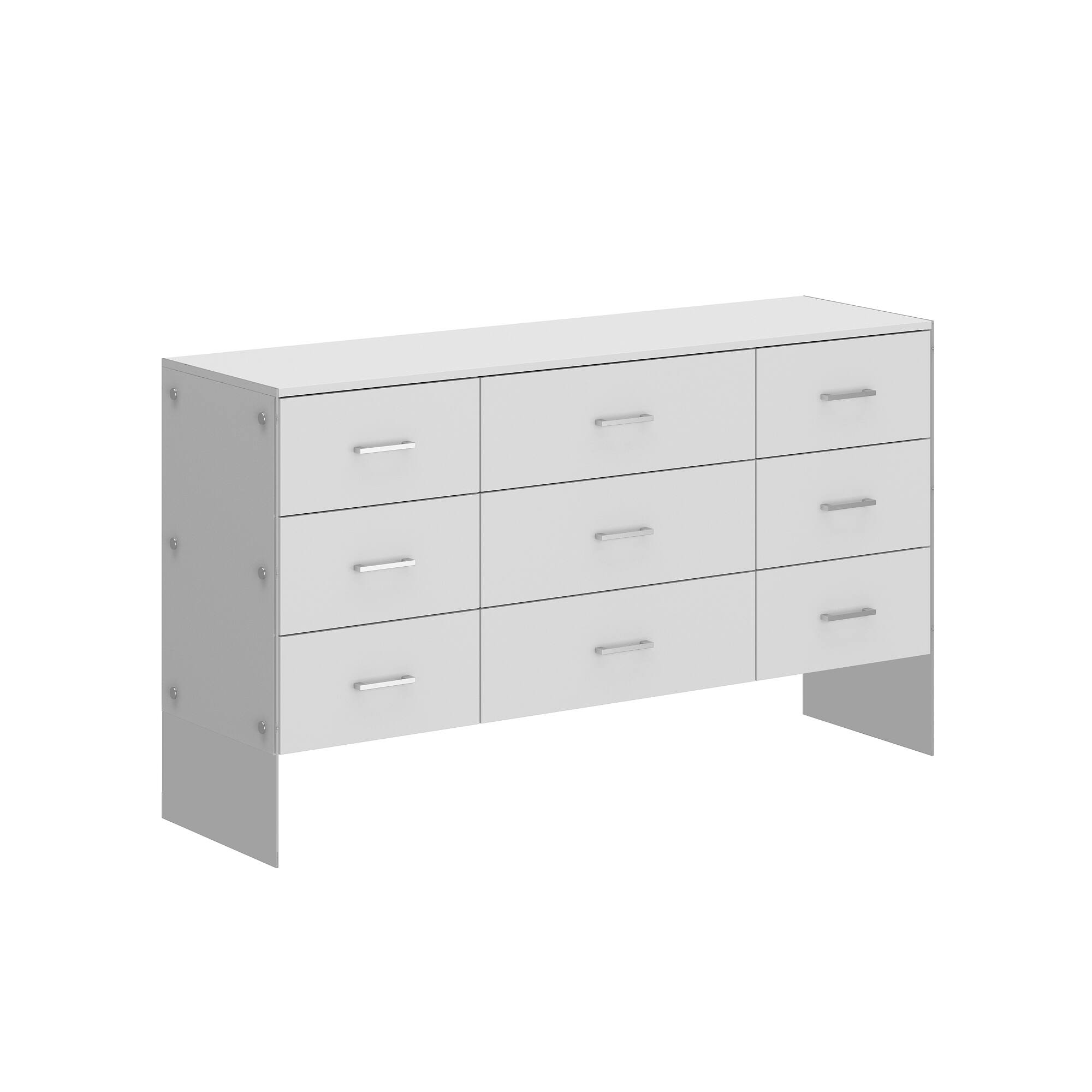 Angle. Famapy - Famapy Modern Dresser: Tempered Glass Legs & Anti - Tipping Safety - White.