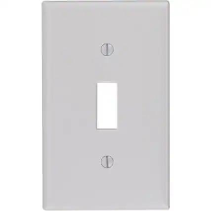 Front. Leviton - Leviton Gray 1 gang Thermoset Plastic Toggle Wall Plate 1 pk (Case of 25) - Gray.