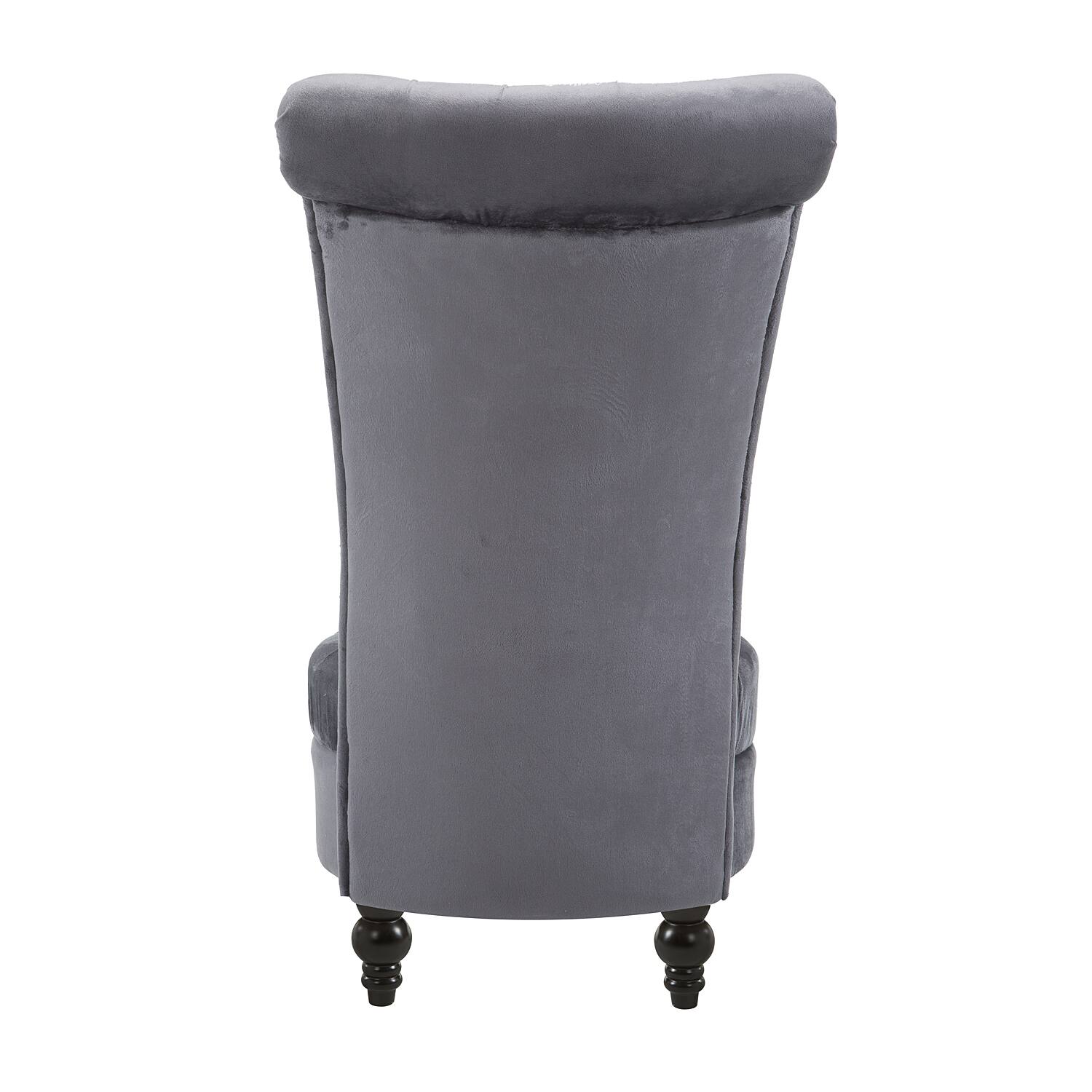 Alt View 1. Homcom - High Back Armless Accent Chair, Fabric Upholstered Tufted Chair for Living Room - Grey.