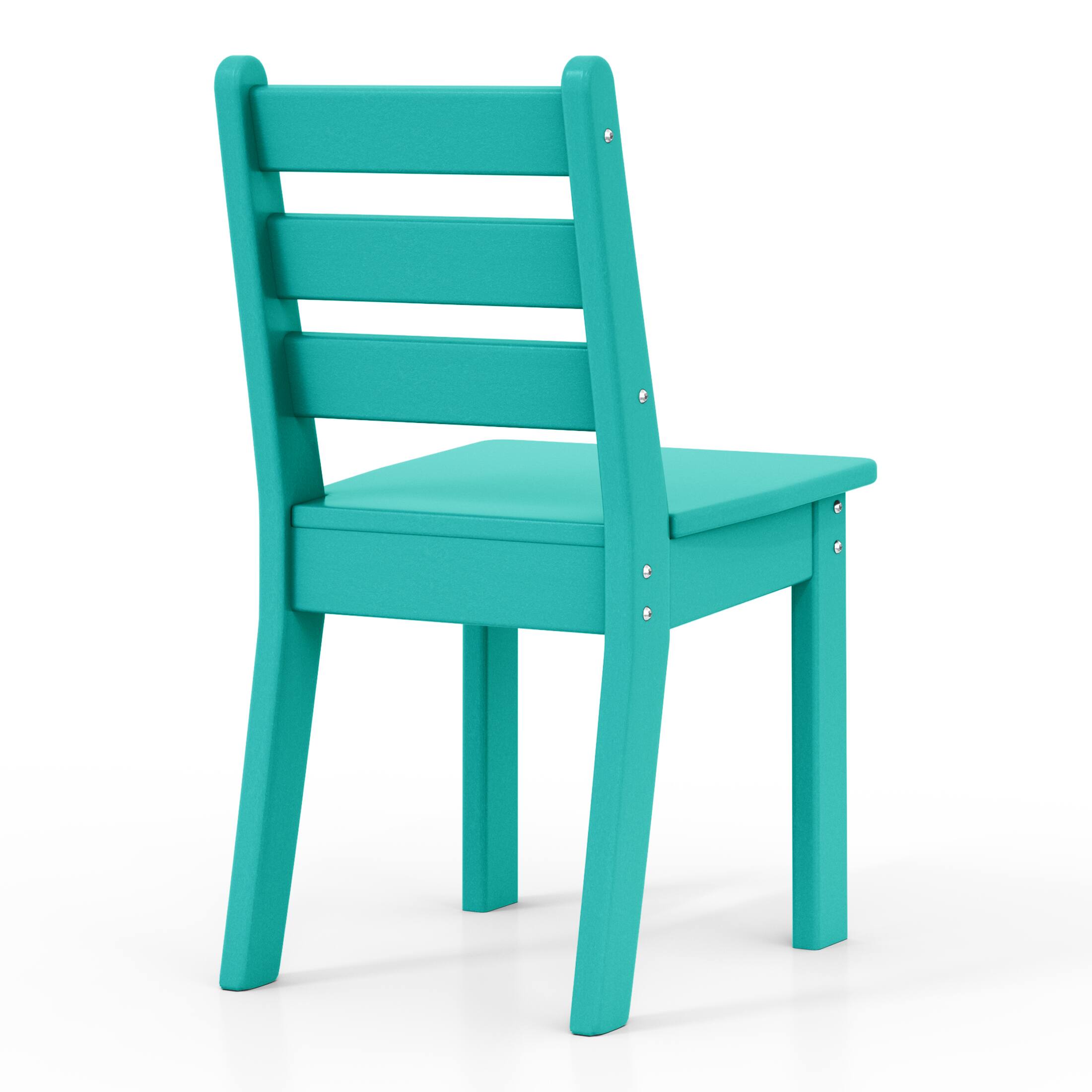 Alt View 2. WestinTrends - WestinTrends Treehouse Kids 5-Piece HDPE Dining Table and Chairs Set - Turquoise.