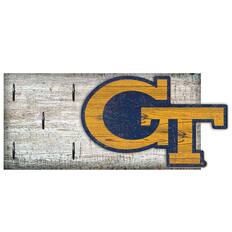 Front. Fan Creations - GA Tech Yellow Jackets 6" x 12" Mounted Key Holder - Multicolor.